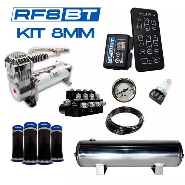 Kit Completo Suspensão a Ar HKI com Super Cônicas Azuis e RF8BT (Bluetooth)